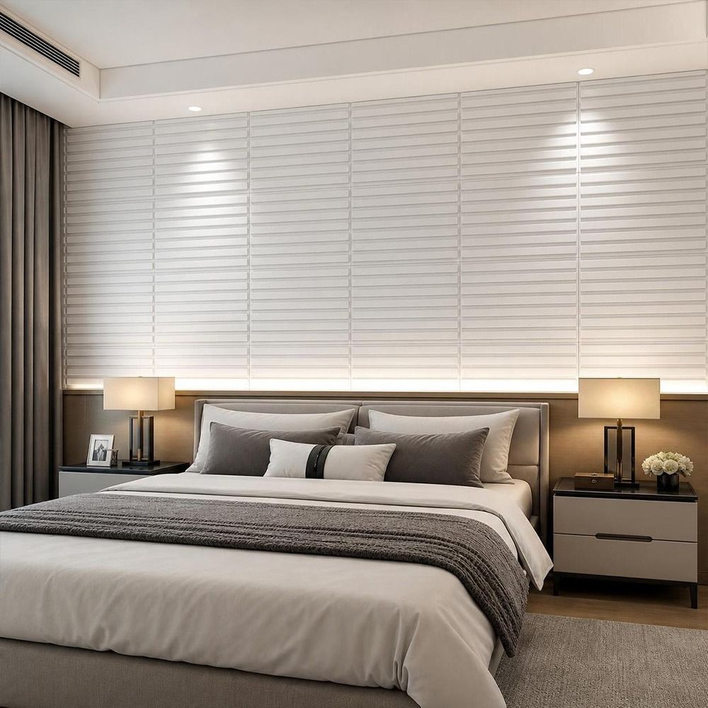 White 3D Wall Panel 50*50cm Em - đánh giá và giá Pvc Panel Background
